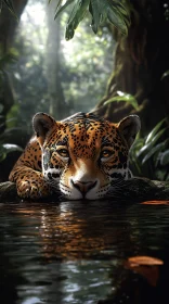 Jungle Jaguar Reflection