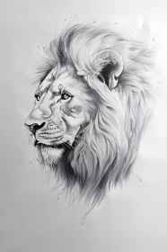 Monochrome Lion Artwork