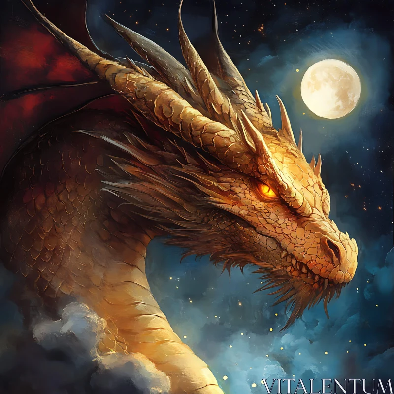 AI ART Golden Dragon's Night Watch