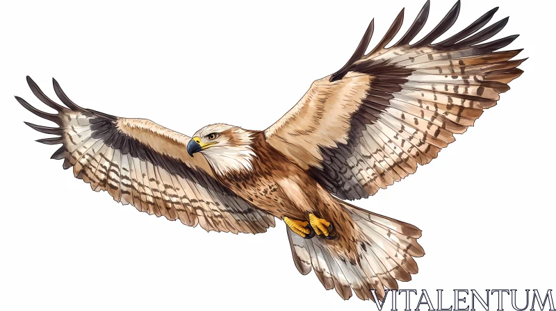 Illustration of an Eagle Soaring AI Image