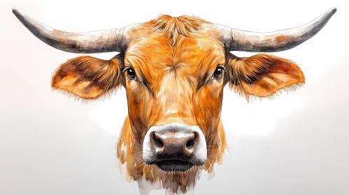 Artistic Cow Face Illustration