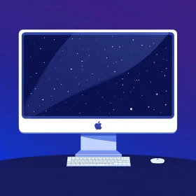 Starry Night on Computer Monitor
