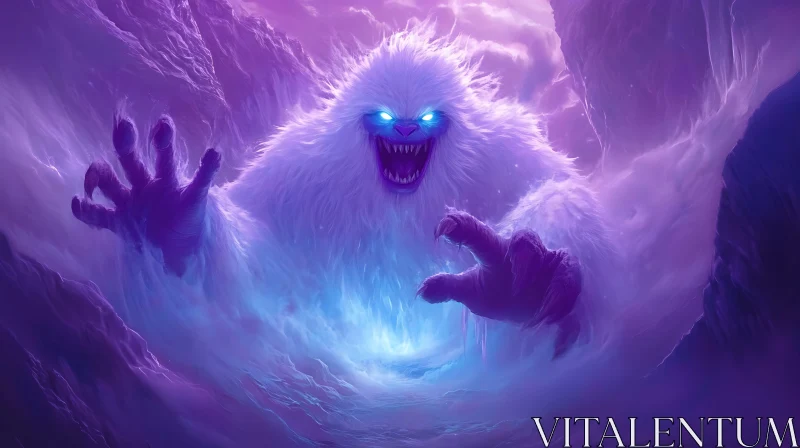 Fantasy Yeti in a Blizzard AI Image