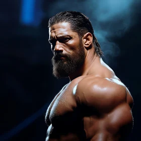 Bearded Man Portrait with Strong Gaze
