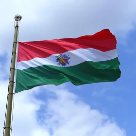 Patriotic Flag Against Blue Sky