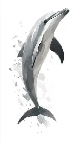 Dolphin in Watercolor Art