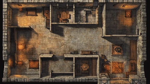 Stone Dungeon Interior Layout