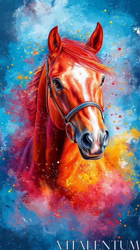 Vibrant Horse Art AI Image