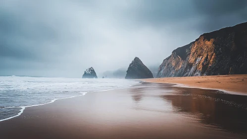 Peaceful Coastal Scene with Cliffs