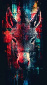 Colorful Abstract Donkey Portrait