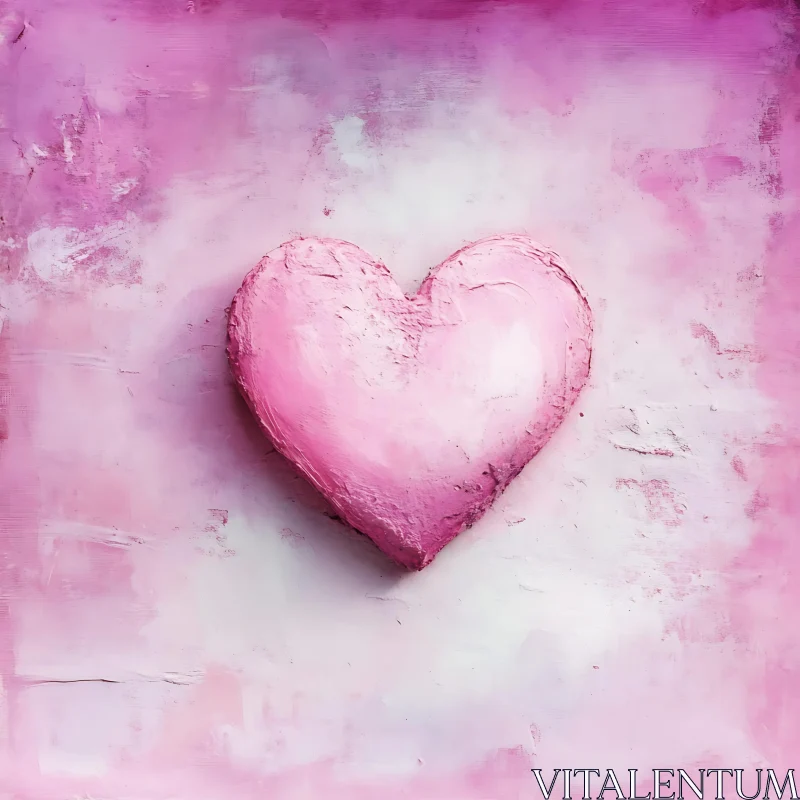 Abstract Heart in Pink Hues AI Image