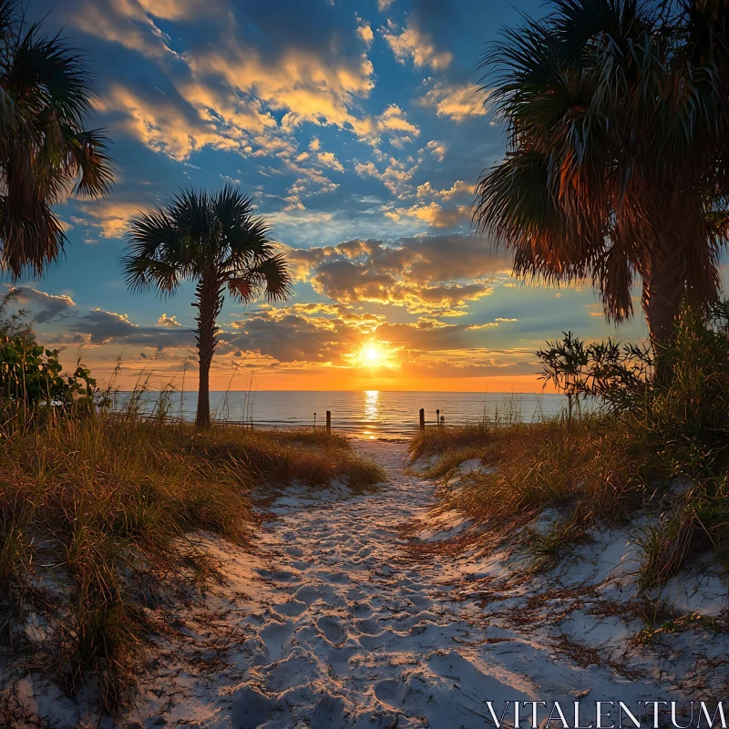 AI ART Golden Hour at the Beach