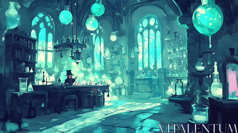 AI ART Magical Alchemist in Mysterious Laboratory