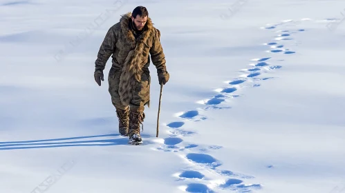 Winter Trek in Snowy Wilderness