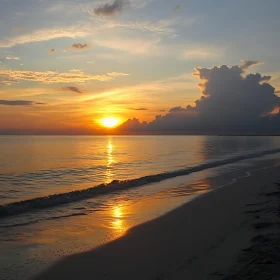 Beach Sunset with Golden Light