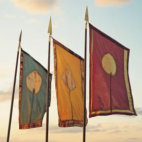 Symbolic Banners Against the Sky