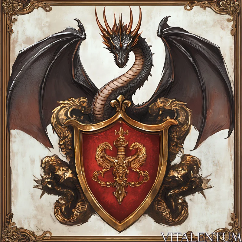 Dragon and Shield Emblem AI Image