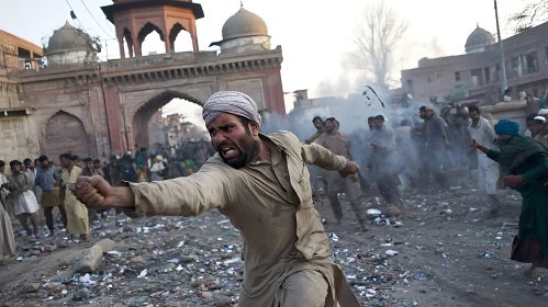 Emotional Outburst in a Crowded Street