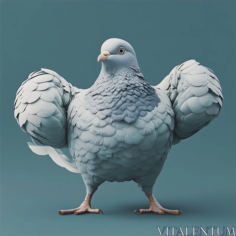 Pigeon with Big Muscles AI Image