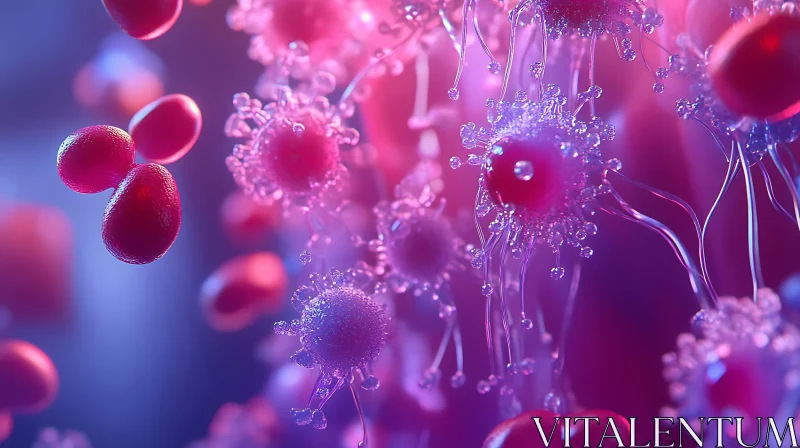 Cellular Structures in Pink and Purple AI Image