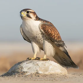 Majestic Falcon on a Stone Outcrop