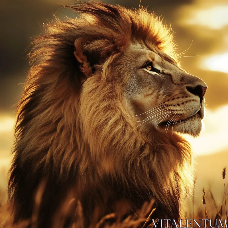 Majestic Lion Portrait AI Image