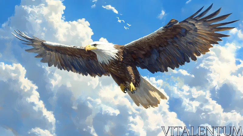 Soaring Eagle with Open Wings AI Image