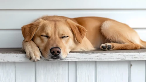 Golden Dog Resting Peacefully