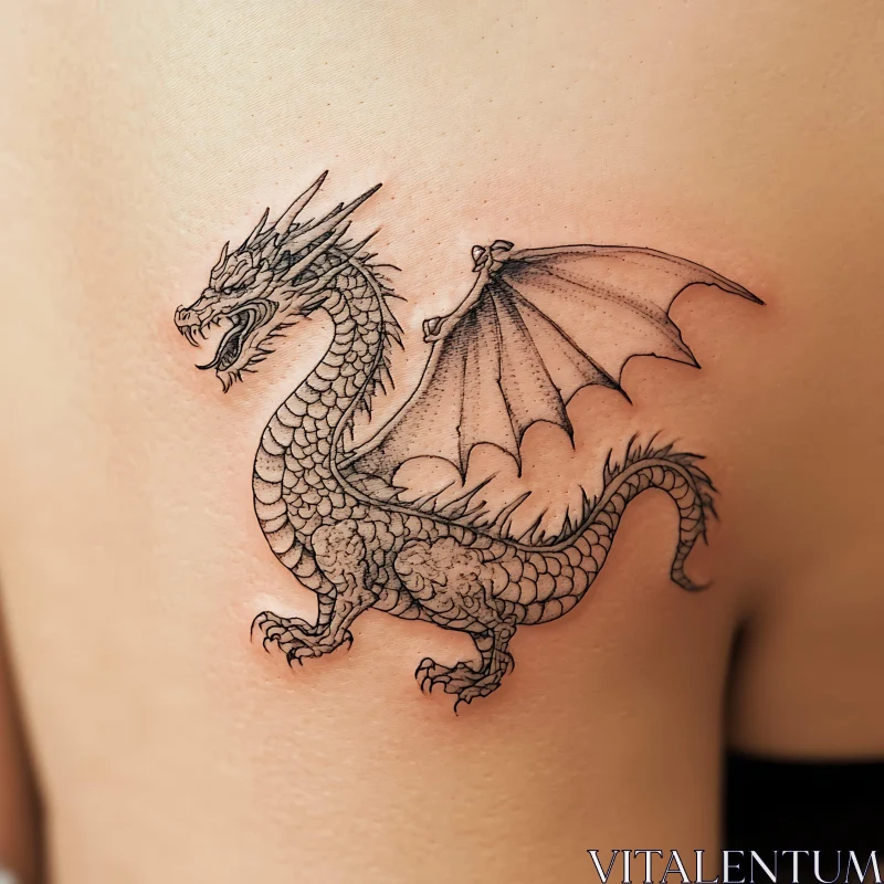 AI ART Dragon Tattoo Design on Skin