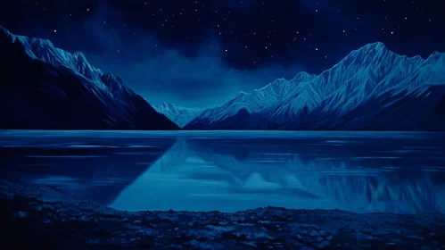 Majestic Night Mountain Reflection