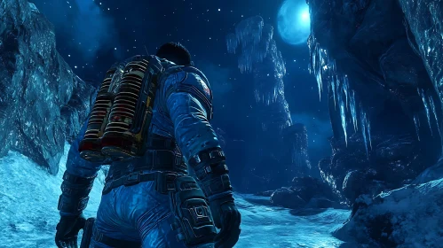 Icy Moon Astronaut