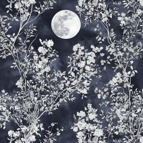 Floral Moonlit Night Illustration