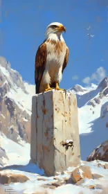 Majestic Eagle in Snowy Mountains