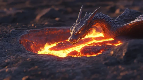Lava Dragon Fantasy Art