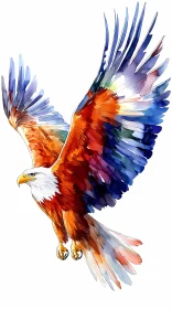 Colorful Watercolor Eagle Artwork