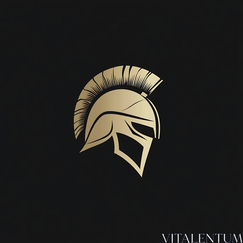 Warrior Helmet Gold Icon AI Image