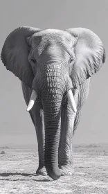 Elephant Portrait in Monochrome