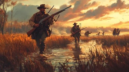 Sunset Hunt in the Wetlands