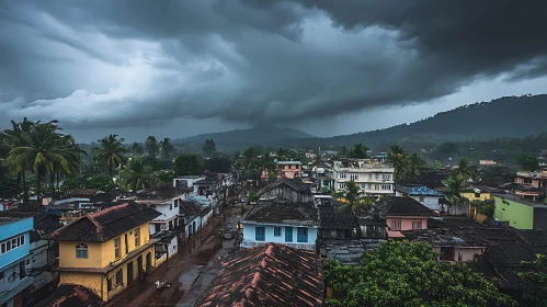 Urban Scene with Overcast Sky