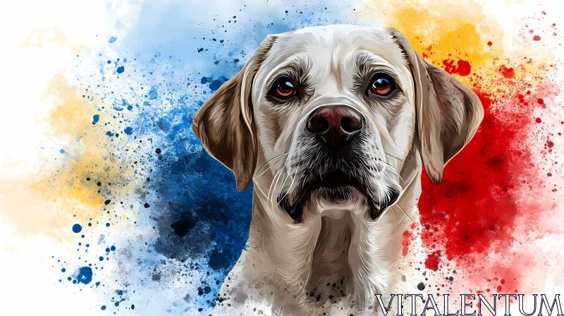 Colorful Dog Art Painting AI Image