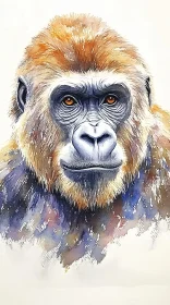 Majestic Gorilla in Watercolor