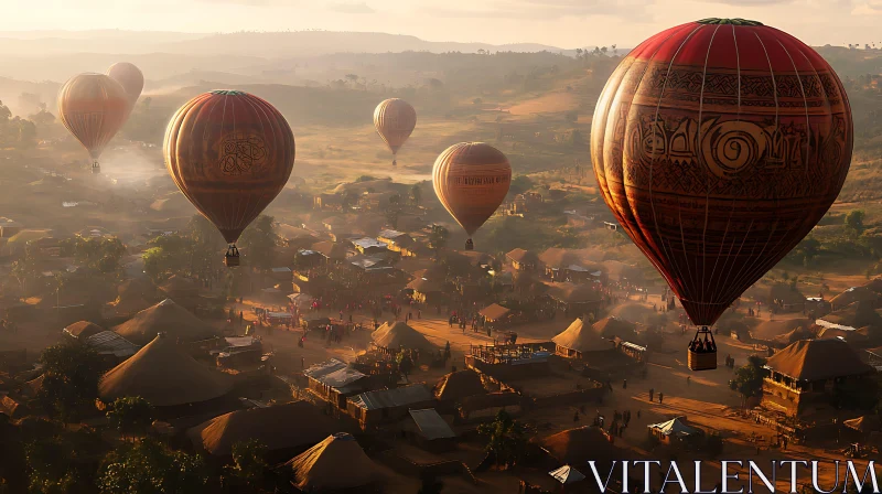 African Sunrise Balloon Ride AI Image