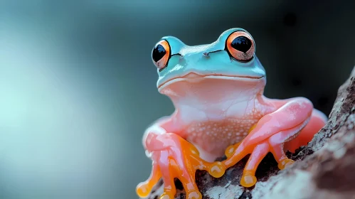 Colorful Frog on Branch