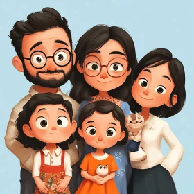 Whimsical Family Portrait Art