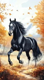 Majestic Horse in Autumn