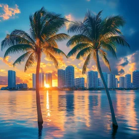 Tropical City Sunset