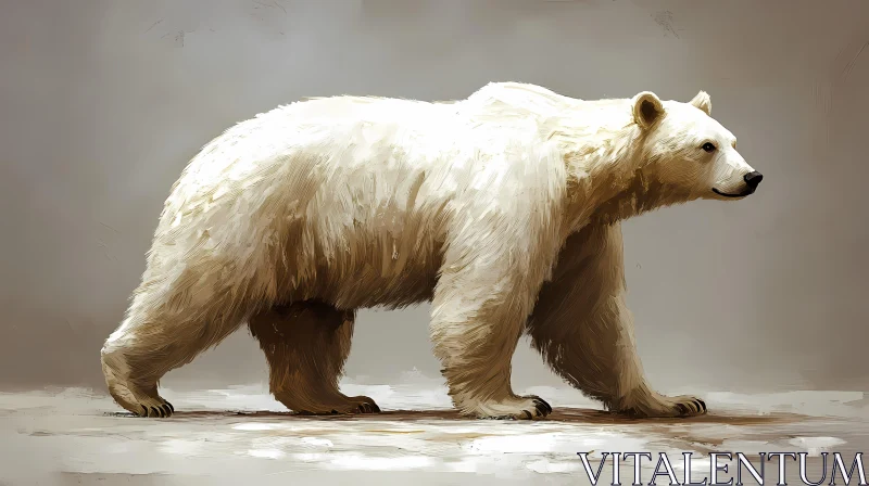 Artistic Polar Bear Amidst Snow AI Image