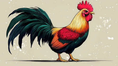 Majestic Rooster Artwork