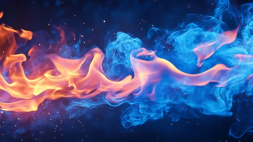 Dazzling Blue and Orange Fire
