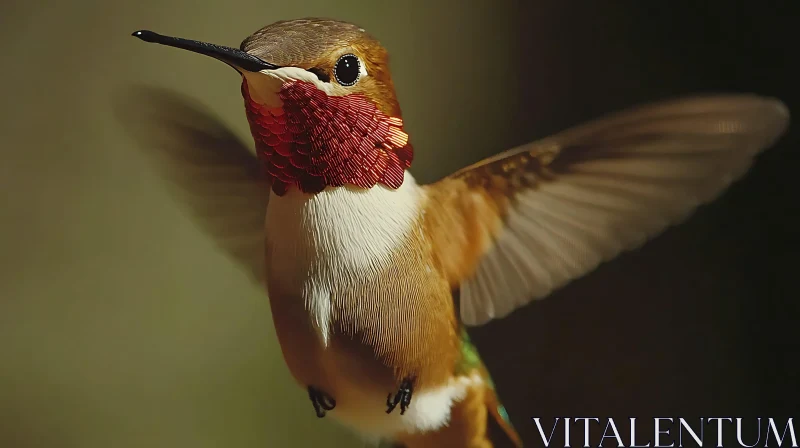 Hovering Hummingbird Portrait AI Image